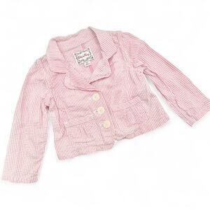 Vintage Old Navy Toddler Seersucker Blazer Stripe Preppy Y2K Pink 3T CountryClub